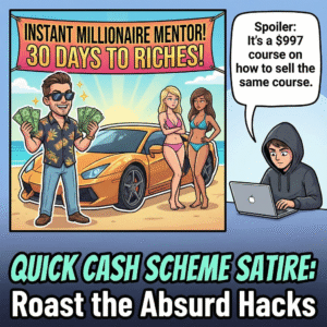Quick cash scheme satire